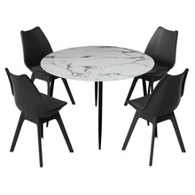 Load image into Gallery viewer, 1 Artiss Dining Table and 4 Chairs Set Marble Black
