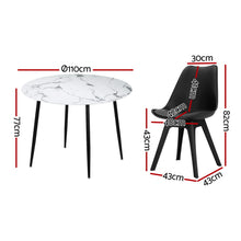 Load image into Gallery viewer, 1 Artiss Dining Table and 4 Chairs Set Marble Black