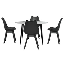 Load image into Gallery viewer, 1 Artiss Dining Table and 4 Chairs Set Marble Black