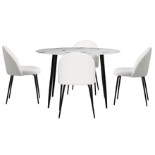 Load image into Gallery viewer, 1 Artiss Dining Table and 4 Chairs Set Marble White