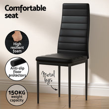 Load image into Gallery viewer, 1 Artiss Dining Table and 4 Chairs Set Rectangle Metal