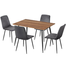 Load image into Gallery viewer, 1 Artiss Dining Table and 4 Chairs Set Grey Velvet