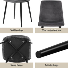 Load image into Gallery viewer, 1 Artiss Dining Table and 4 Chairs Set Grey Velvet