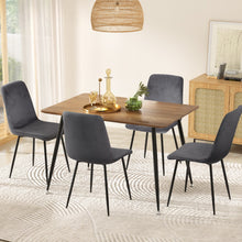 Load image into Gallery viewer, 1 Artiss Dining Table and 4 Chairs Set Grey Velvet