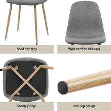 Load image into Gallery viewer, 1 Artiss Dining Table and 4 Chairs Set White Grey