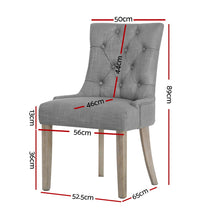 Load image into Gallery viewer, Artiss Dining Chairs Set of 4 Linen French Provincial Grey