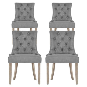 Artiss Dining Chairs Set of 4 Linen French Provincial Grey