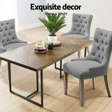 Load image into Gallery viewer, Artiss Dining Chairs Set of 4 Linen French Provincial Grey