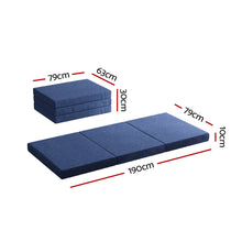 Load image into Gallery viewer, Giselle Bedding Foldable Mattress Folding Foam Single Blue