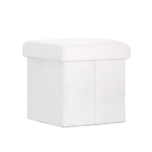 Load image into Gallery viewer, Artiss Ottoman Storage Foot Stool Square Teddy Fabric White