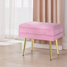 Load image into Gallery viewer, Ottoman Storage Foot Stool Velvet Pink