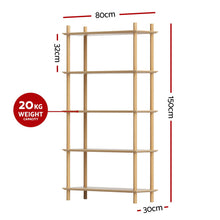 Load image into Gallery viewer, Artiss Bookshelf 5 Tiers Bookcase Display Shelves Wooden Storage Stand Rack Pine