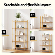 Load image into Gallery viewer, Artiss Bookshelf 5 Tiers Bookcase Display Shelves Wooden Storage Stand Rack Pine