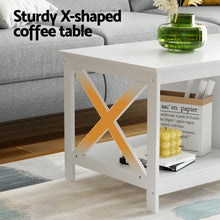 Load image into Gallery viewer, Artiss Coffee Table Storage Shelf White