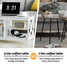 Load image into Gallery viewer, Artiss Coffee Table Storage Shelf White