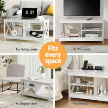 Load image into Gallery viewer, Artiss Coffee Table Storage Shelf White