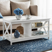 Load image into Gallery viewer, Artiss Coffee Table Storage Shelf White