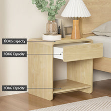 Load image into Gallery viewer, Bedside Table Drawer Open Shelf Pine