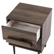 Load image into Gallery viewer, Bedside Table Nightstand 2 Drawers - Walnut