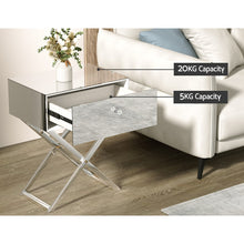 Load image into Gallery viewer, Mirrored Bedside Table Drawers Side Table Storage Nightstand Silver MOCO