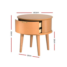 Load image into Gallery viewer, Bedside Table Drawers Curved Side End Table Storage Nightstand Oak ENZO