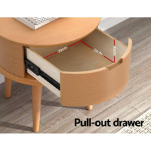 Load image into Gallery viewer, Bedside Table Drawers Curved Side End Table Storage Nightstand Oak ENZO