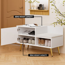 Load image into Gallery viewer, Artiss Shoe Rack Cabinet Bench 6 Pairs White