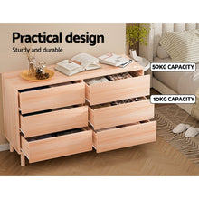 Load image into Gallery viewer, 6 Chest of Drawers Cabinet Dresser Table Tallboy Storage Bedroom Pine