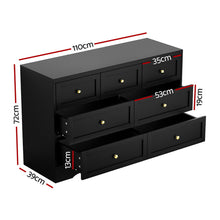 Load image into Gallery viewer, Artiss 7 Chest of Drawers Dresser Table Black