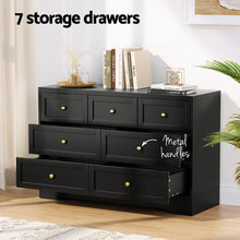Load image into Gallery viewer, Artiss 7 Chest of Drawers Dresser Table Black