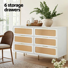 Load image into Gallery viewer, Artiss Chest of 6 Drawers Lowboy Cabinet White