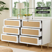 Load image into Gallery viewer, Artiss Chest of 6 Drawers Lowboy Cabinet White