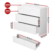 Load image into Gallery viewer, Artiss 3 Chest of Drawers Lowboy Dresser Cabinet White