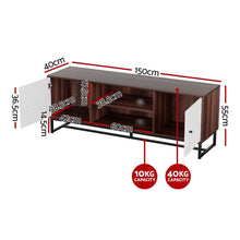 Load image into Gallery viewer, Artiss TV Unit 150cm Storage Shelves Walnut White