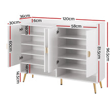 Load image into Gallery viewer, Artiss Shoe Rack Cabinet 5 Tiers 30 Pairs White