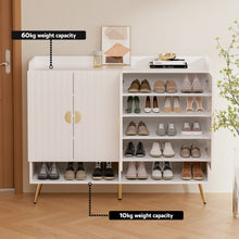 Load image into Gallery viewer, Artiss Shoe Rack Cabinet 5 Tiers 30 Pairs White