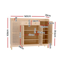 Load image into Gallery viewer, Artiss Shoe Rack Cabinet with Shelves 26 Pairs Pine