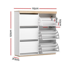 Load image into Gallery viewer, Artiss Shoe Rack Cabinet 3-Tier 45 Pairs White