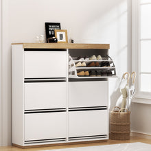 Load image into Gallery viewer, Artiss Shoe Rack Cabinet 3-Tier 45 Pairs White
