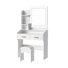 Load image into Gallery viewer, Artiss Dressing Table LED Makeup Mirror Stool Set Vanity Desk White