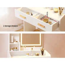 Load image into Gallery viewer, Dressing Table LED Makeup Mirror Stool Set Vanity Desk White