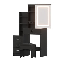 Load image into Gallery viewer, Artiss Dressing Table Vanity Desk Set Stool Led Black