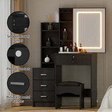 Load image into Gallery viewer, Artiss Dressing Table Vanity Desk Set Stool Led Black