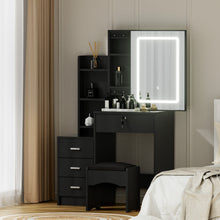 Load image into Gallery viewer, Artiss Dressing Table Vanity Desk Set Stool Led Black