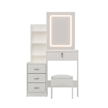 Load image into Gallery viewer, Artiss Dressing Table Vanity Desk Set Stool Led White