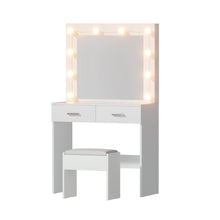 Load image into Gallery viewer, Artiss Dressing Table Vanity Desk Set Stool 10 Led Bulbs White