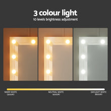 Load image into Gallery viewer, Artiss Dressing Table Vanity Desk Set Stool 10 Led Bulbs White