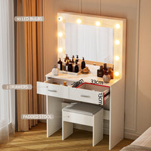 Load image into Gallery viewer, Artiss Dressing Table Vanity Desk Set Stool 10 Led Bulbs White