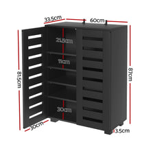 Load image into Gallery viewer, Artiss Shoe Rack Storage Cabinet 20 Pairs 5-tier Black Alster