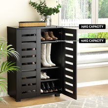 Load image into Gallery viewer, Artiss Shoe Rack Storage Cabinet 20 Pairs 5-tier Black Alster
